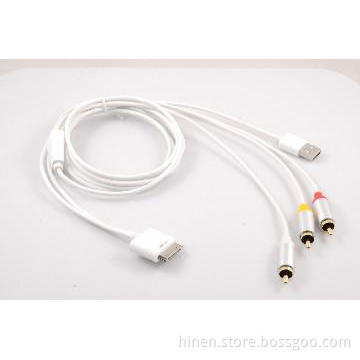 Composite AV Cable with Micro USB for iPod/iPhone/iPad